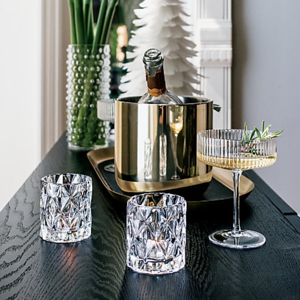 Glass tealight candle holders